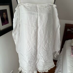 Lily Pulitzer White Off-Shoulder Dress with Tassels